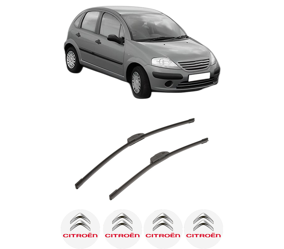 Set stergatoare auto CITROEN C3 I (FC_, FN_) din 2002-2012, pentru parbriz auto, 2 bucati, Bosch Aerotwin Retrofit, din cauciuc siliconat rezistent, 4 Stickere Auto CITROEN