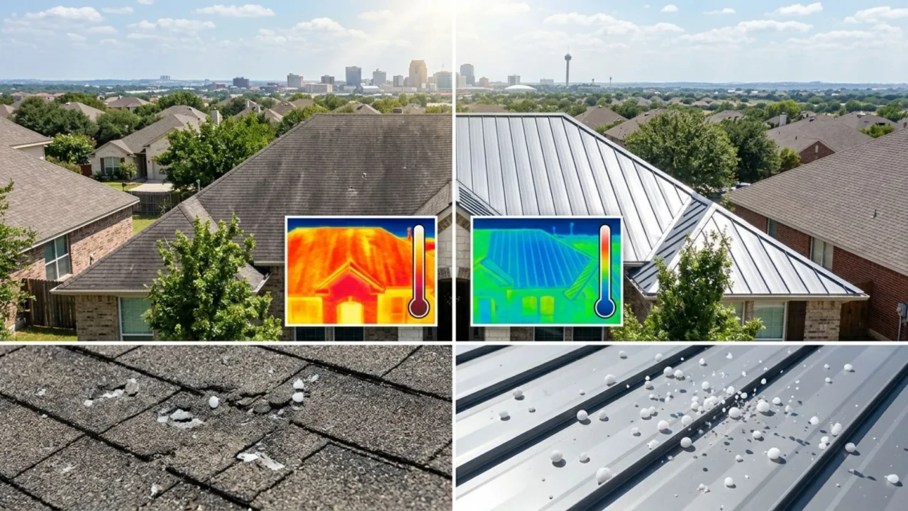 Metal roof hail and heat performance comparison San Antonio Bexar County