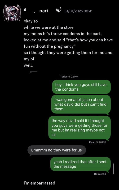 Nari discussing the use of condoms alongside his partner.