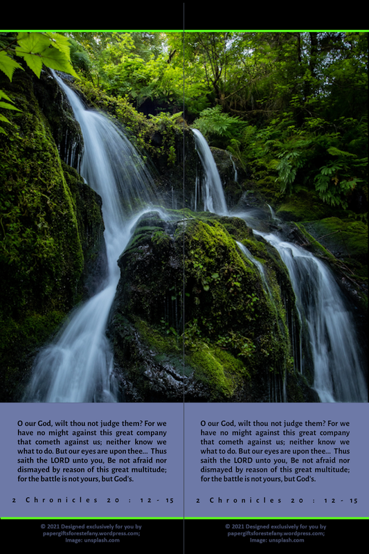 PGFE Rainforest Waterfall Bookmark1 2Chronicles20.12 4x6