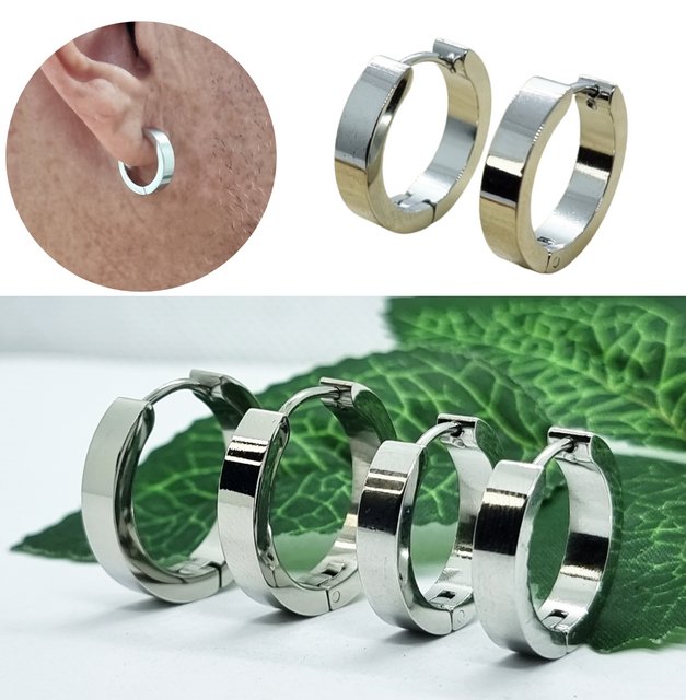 555Jewelry Orecchini A Cerchio In Acciaio Inox 316L - Ipoallergenici, Con Perline - Regalo In Confezione - 2