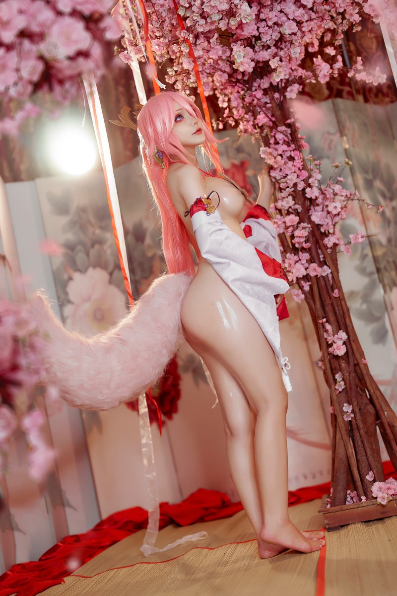 Joyce Lin2x Yae Miko Cosplay Genshin Impact 高清写真 35P插图9