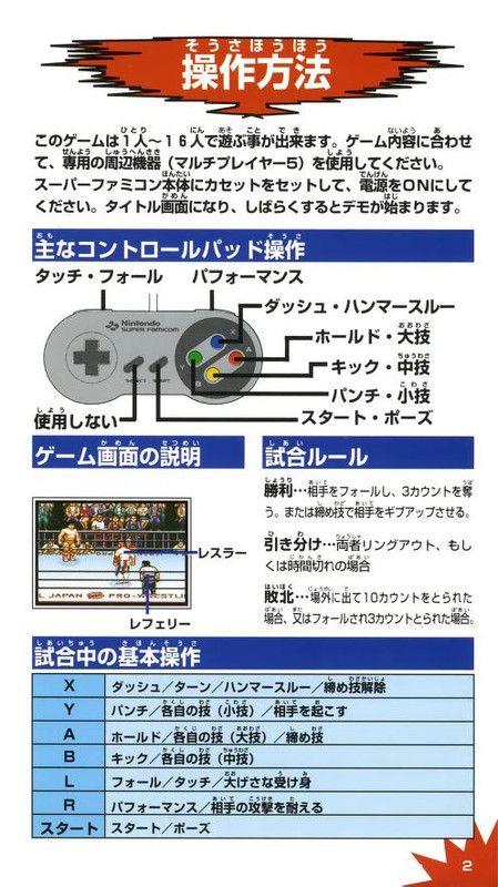 Zen-Nihon Pro Wres 2 - 3-4 Budoukan [SHVC-APRJ](SFC)(JP) -Manual(300DPI)_0002