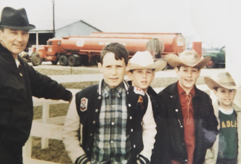 Greg Pence second from left with his dad and brothers during his young age