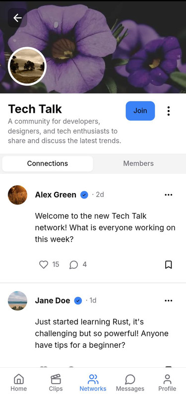 App screenshot for Connections feature