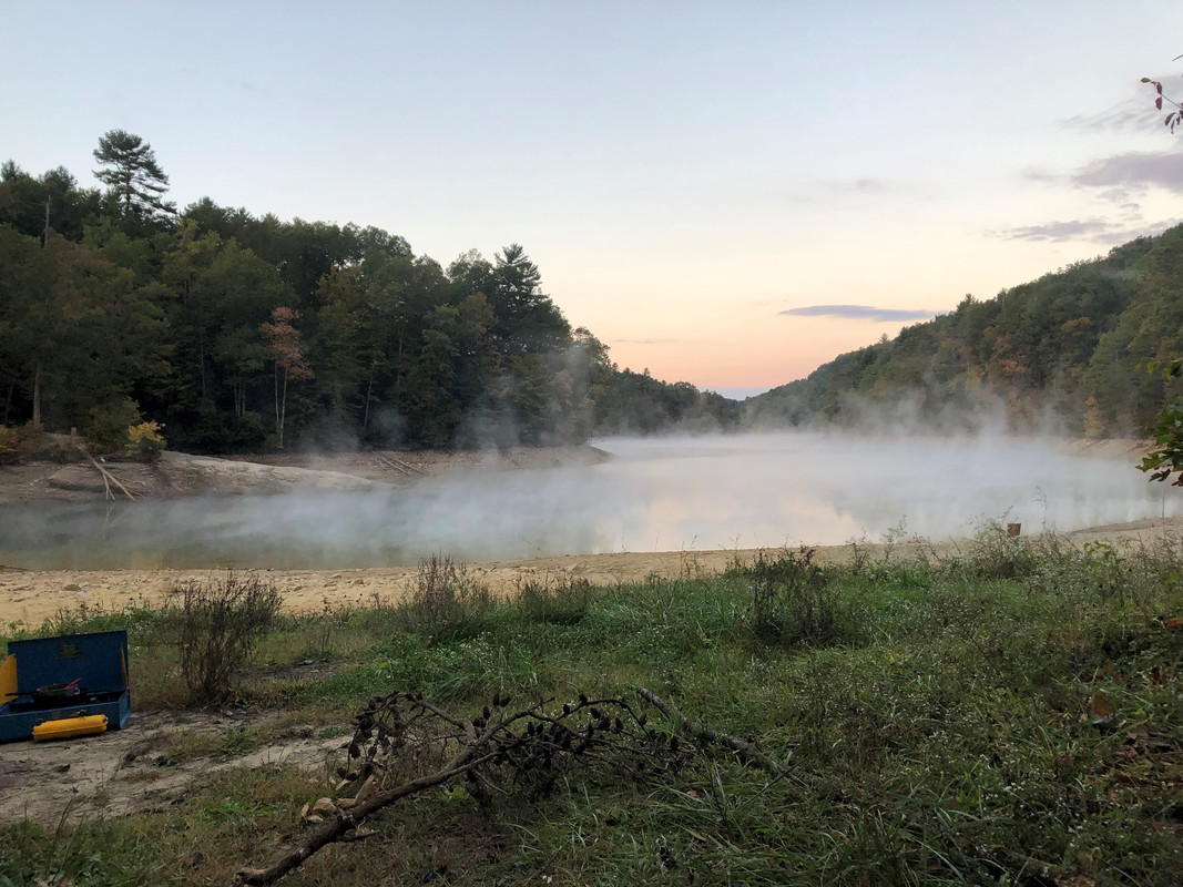 Fog rolling off the lake