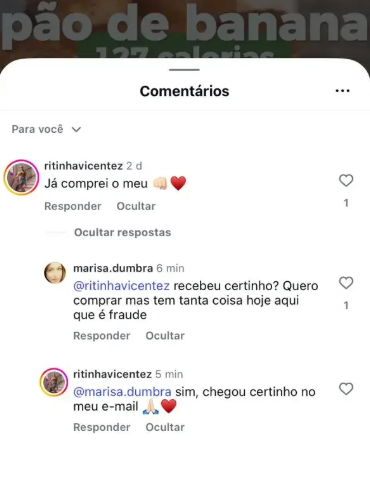 Depoimento Instagram