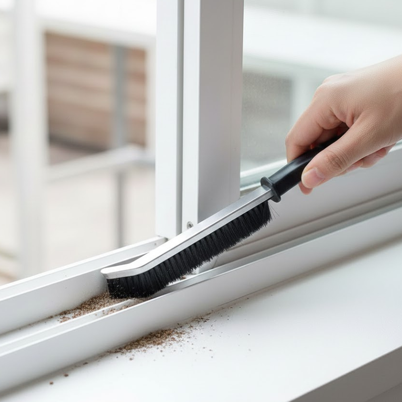 Slim Crevice and Window Groove Gap Cleaning Brush Set (Pack of 2)