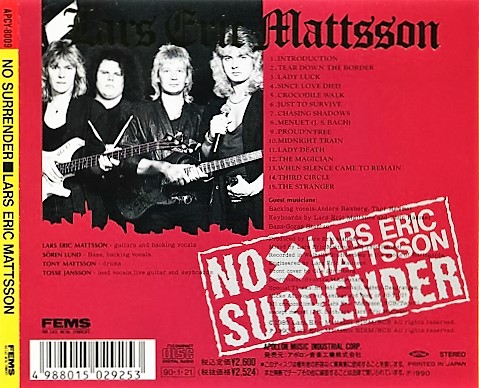 Lars Eric Mattsson - No Surrender [Japan Edition 1990] (1989)  Lossless