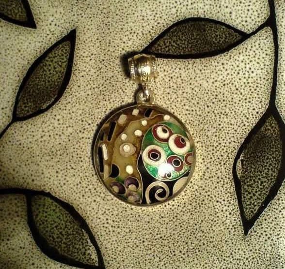 Cloisonné Enamel Pendant Bohemian Dreams - handmade cloisonne enamel