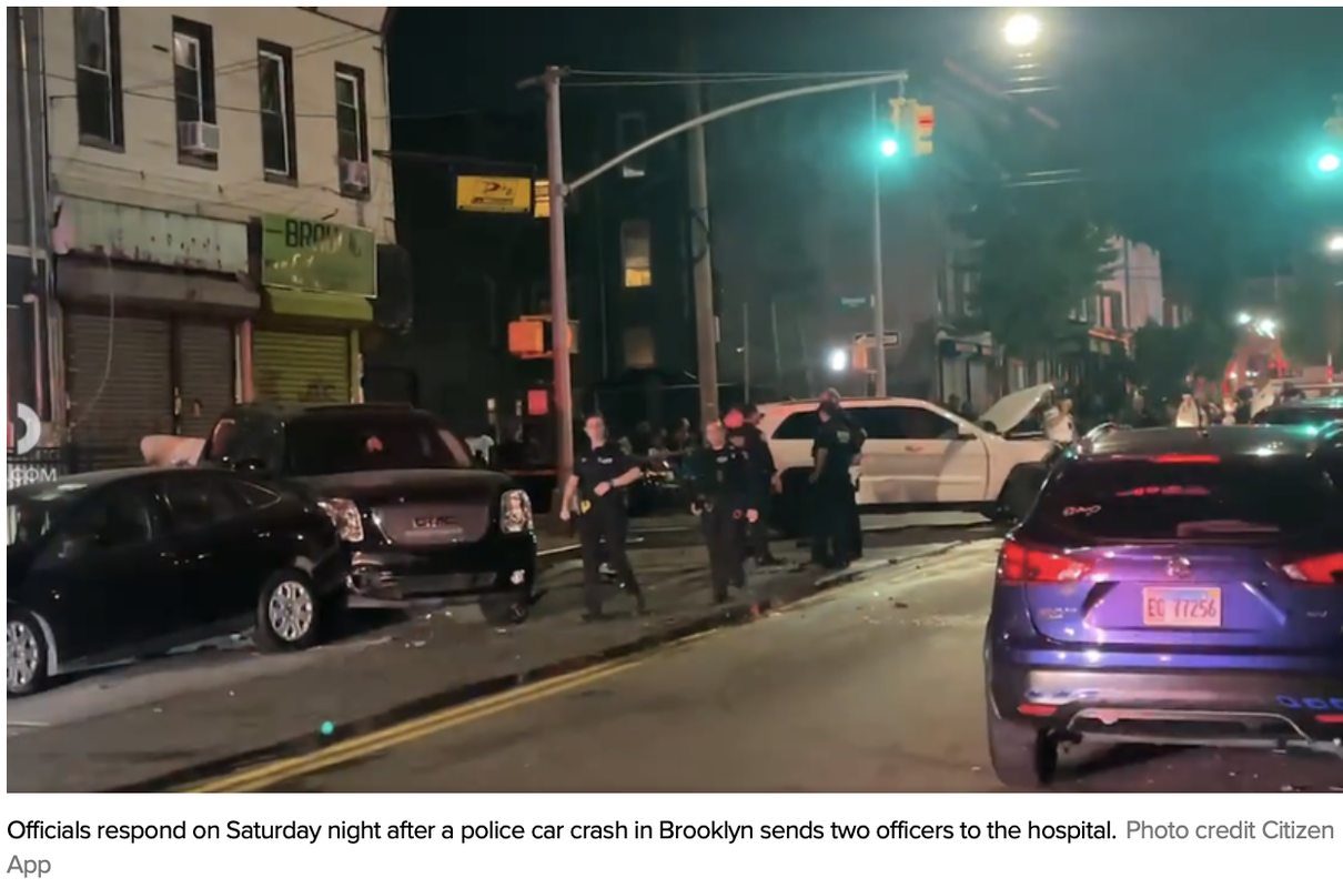 2 NYPD officers hospitalized after crashing cruisers into each other ...