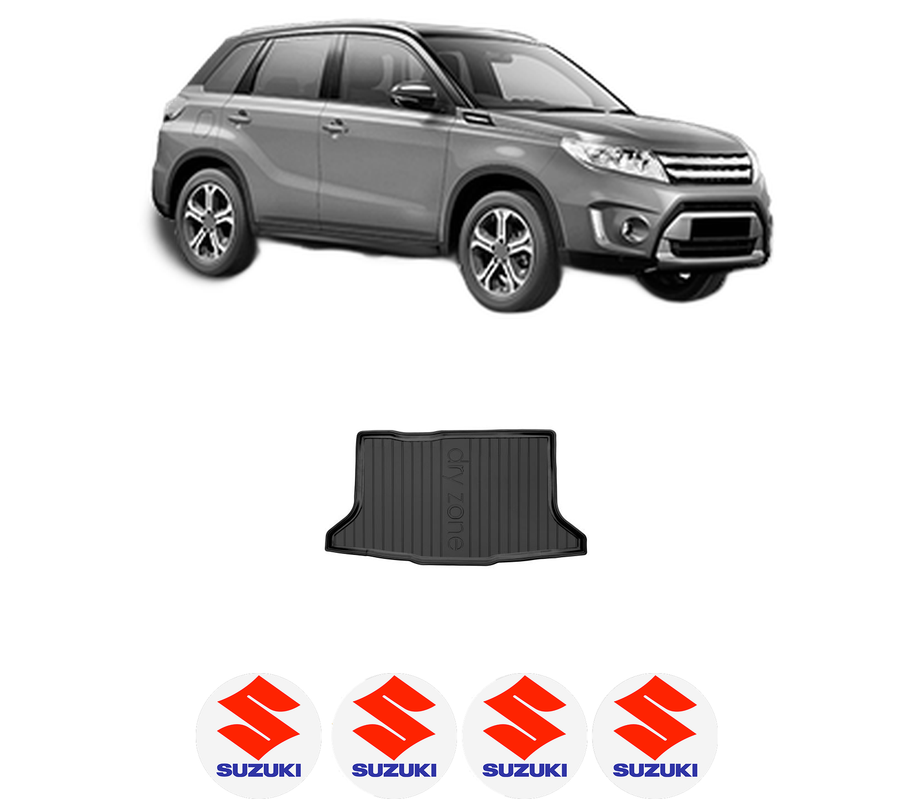 Tavita Portbagaj SUZUKI VITARA (LY) din 2015-2022, Protectie Portbagaj Auto, 4x Stickere auto cu SUZUKI