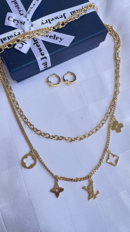 Conjunto de Cadena+Arete Chunky 3
