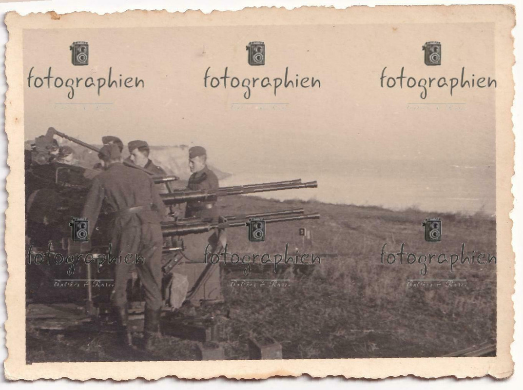 org. Foto Frankreich Kanal Küste Geschütz Flak Stellung