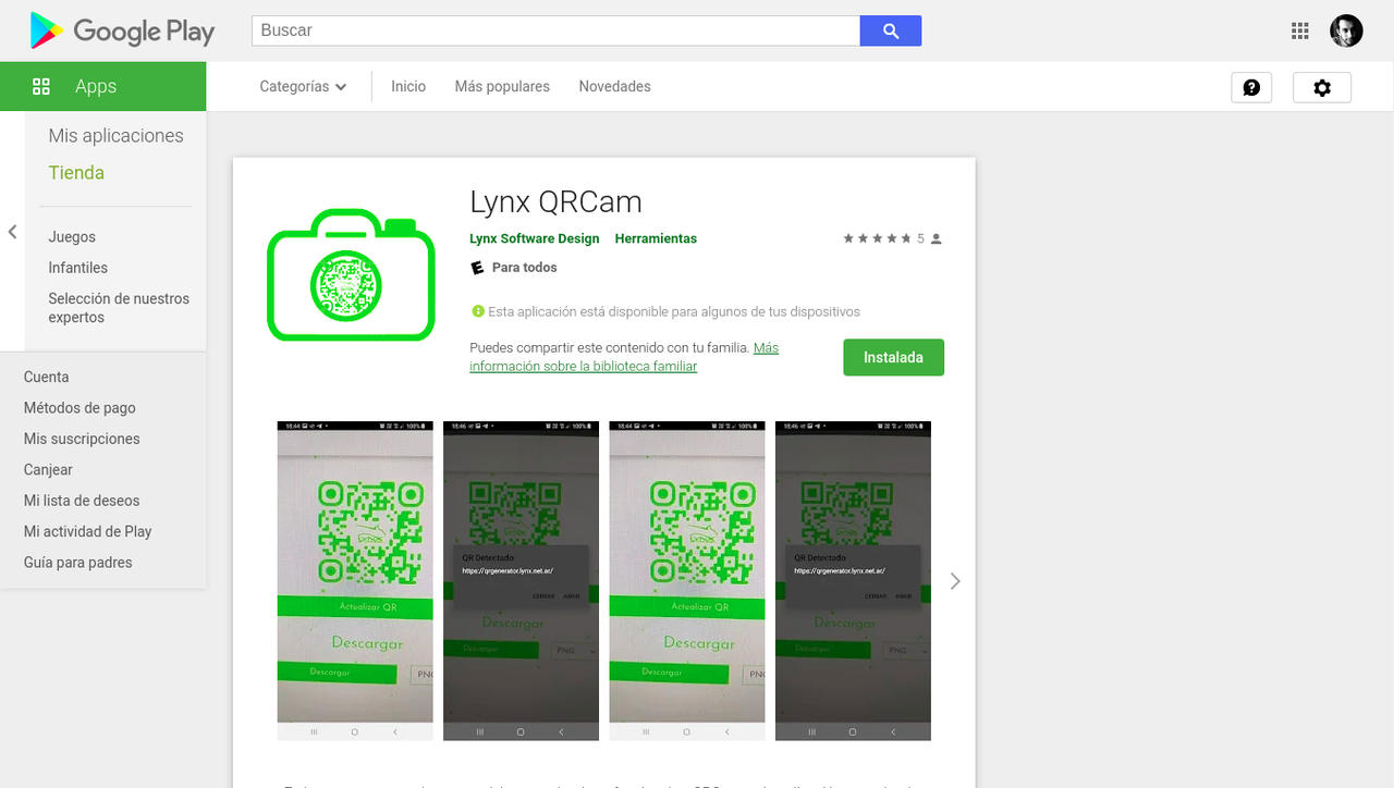 QRCam subi una app a la play store QRCam subi una app a la play store