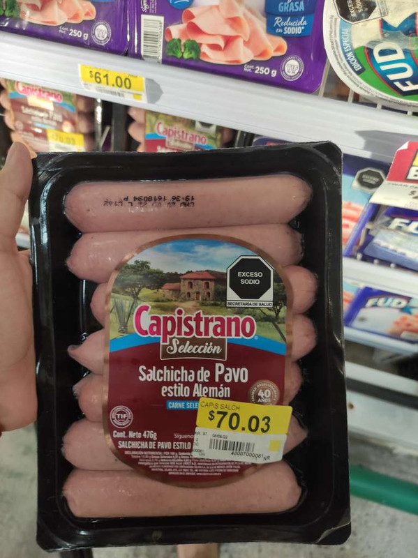 Bodega Aurrera: Salchicha de pavo Capistrano estilo alemán