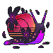 A flowery springsnail with a variety of purples, pinks and yellows as colors! There is no glow  outline in this version.
