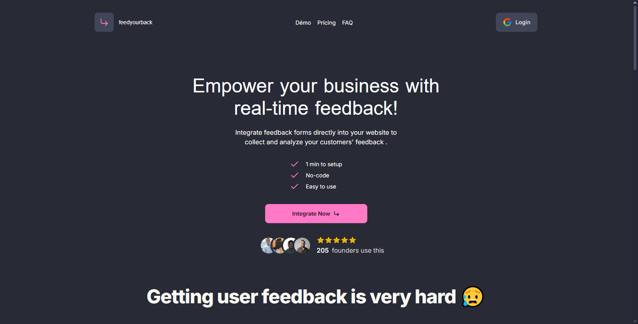 FeedYourBack website screenshot
