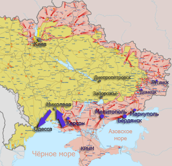 Бердянск на карте украины на русском языке с городами подробная карта