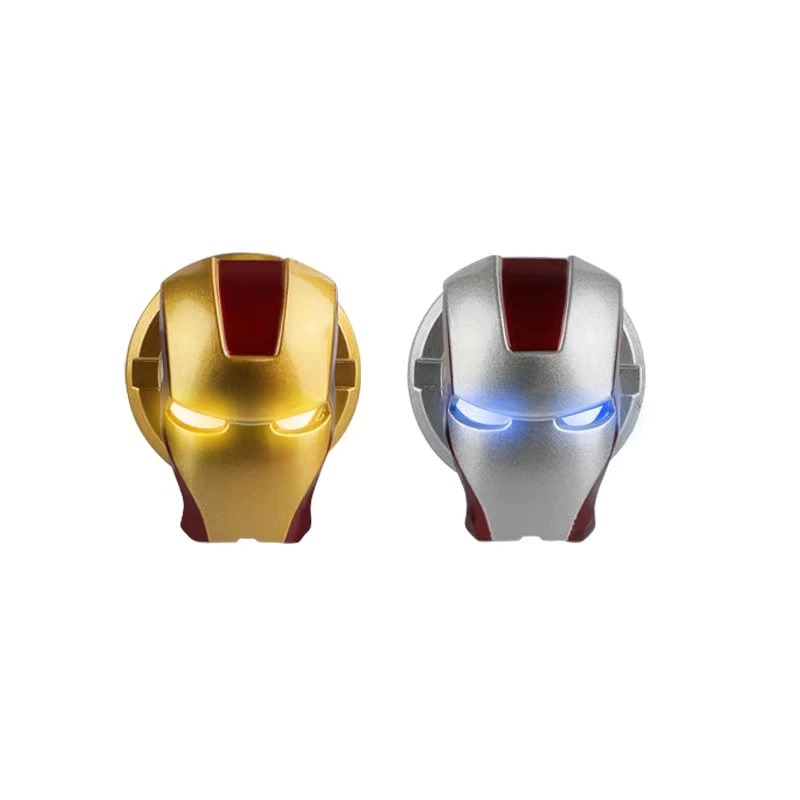 Funda Protectora Botón Encendido Arranque Iron Man Acero 2pz