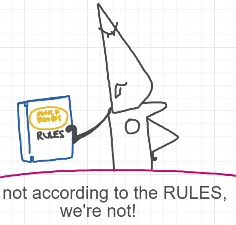 A panel from The Prime Number Few, episode eight of the Board Boards object show by Furretwalk/WalkingFurret.