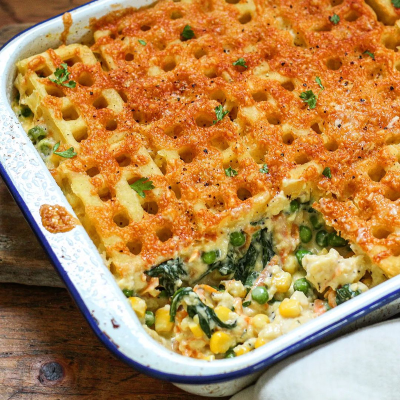 Easy and Tasty 20 Minutes Waffle Fish Pie