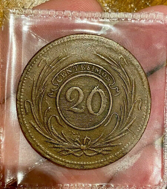 Uruguay •1854• 20 Centésimos  1854b