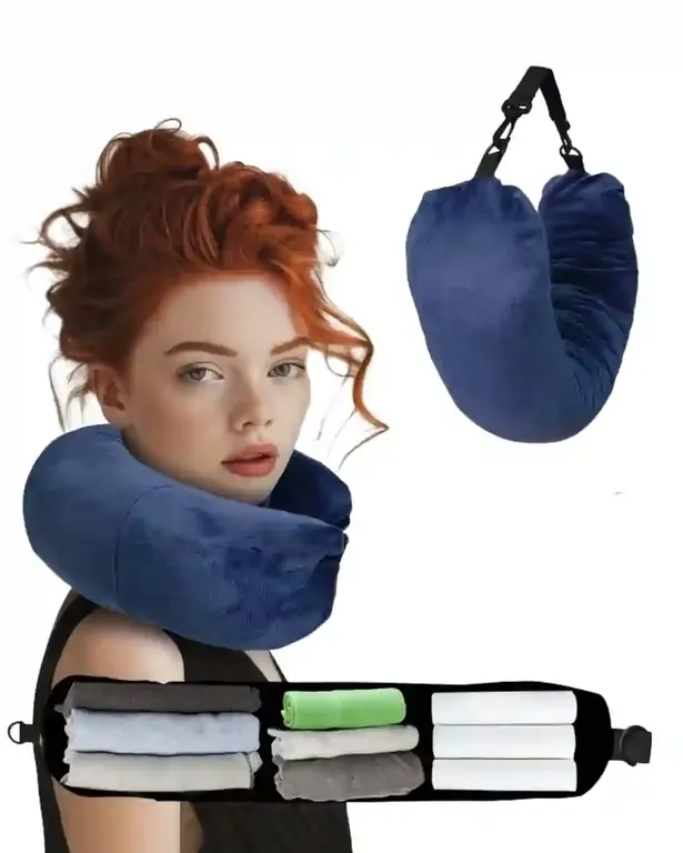 Almohada de viaje rellenable de ropa