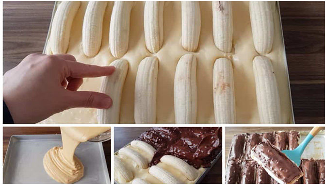 Bananen-Schnitten ein Tassenrezept Bananen-Schnitten ein Tassenrezept