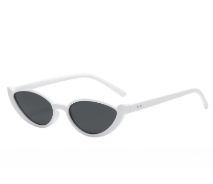 White frame With Black and Grey Lenses 2PCS Fashionable Cat-Eye Sunglasses for Women - Retro INS Style UV Protection Shades
