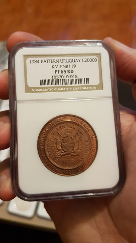 URUGUAY •1984• N$ 20.000 y sus ensayos Cobre-a