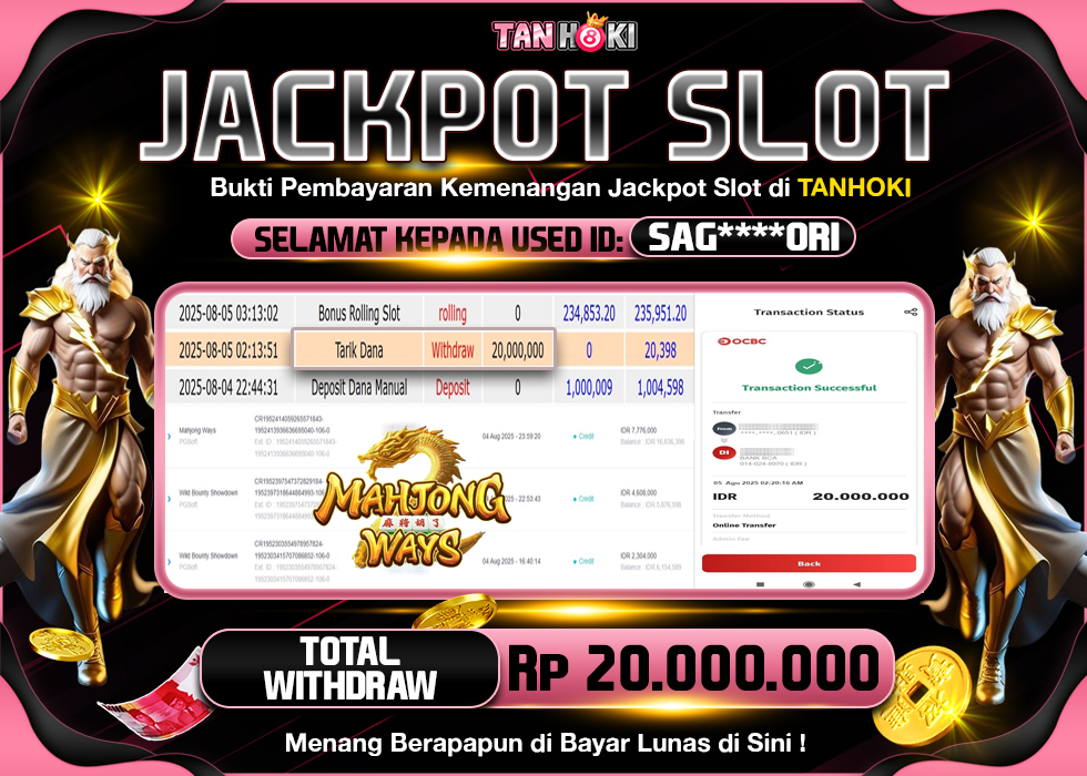 TANHOKI JACKPOT SLOT MAHJONG WAYS Rp.20.000.000,- LUNAS
