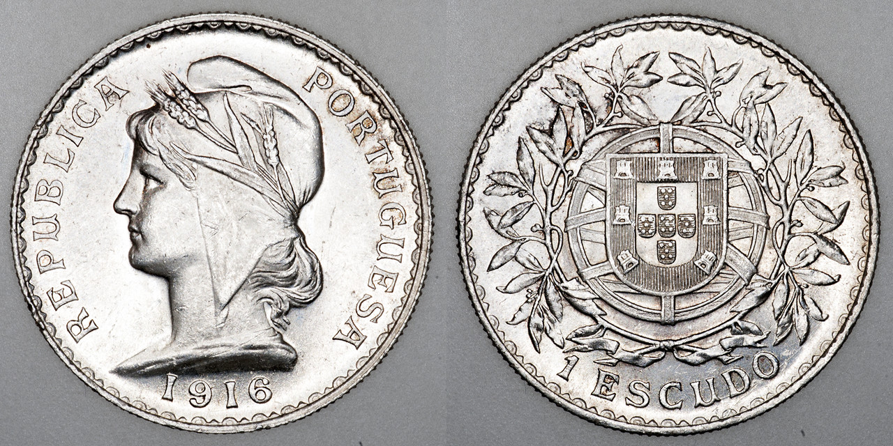 Las monedas de plata de la I República Portuguesa (1910-1926). PAS6328b