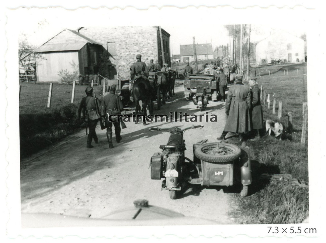 Orig Foto Kradmelder Motorrad Pz Rgt 8 Wappen Ardennen Belgien Frankreich 1940