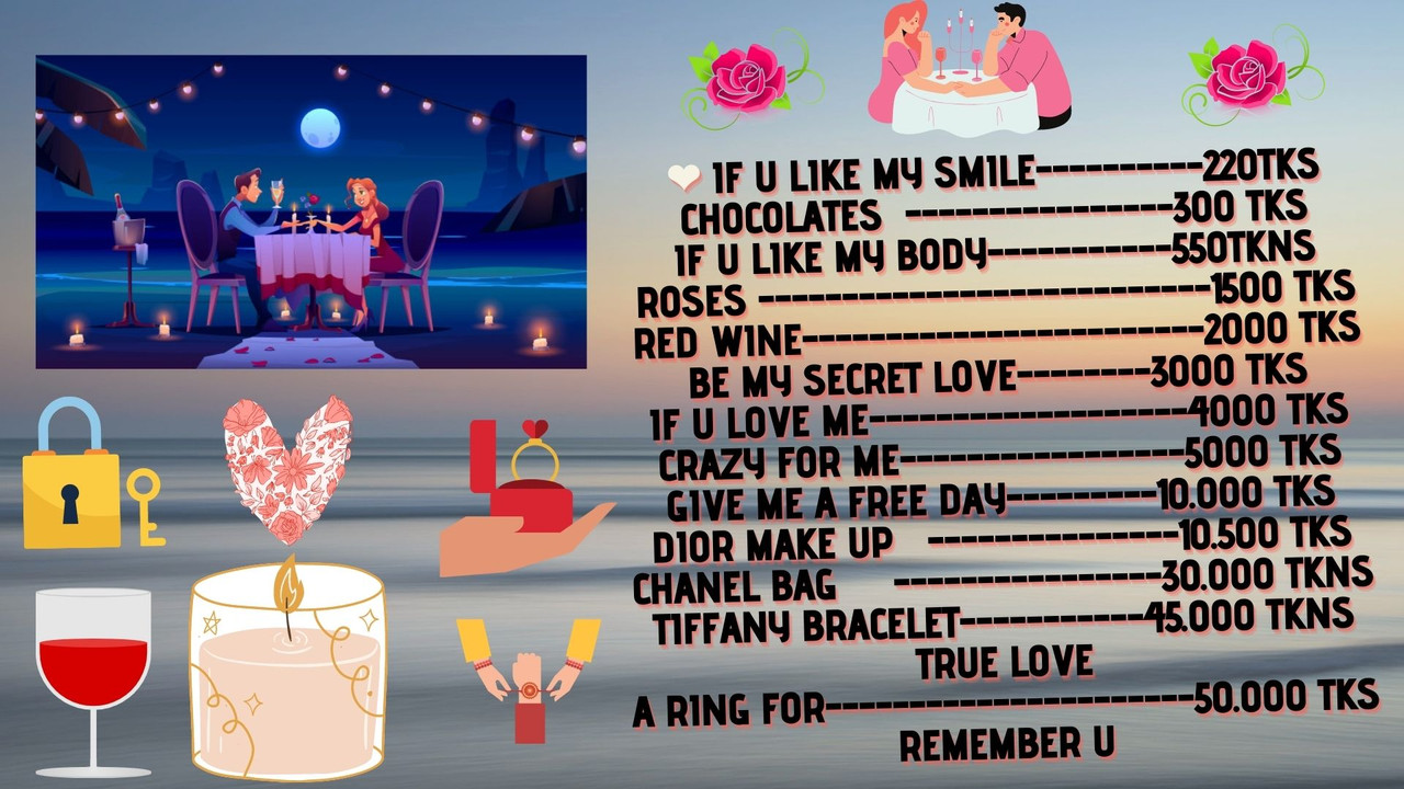 ❤️ IF U LIKE MY SMILE----------220TKS CHOCOLATES ----------------300 TKS IF U LIKE MY BODY----------