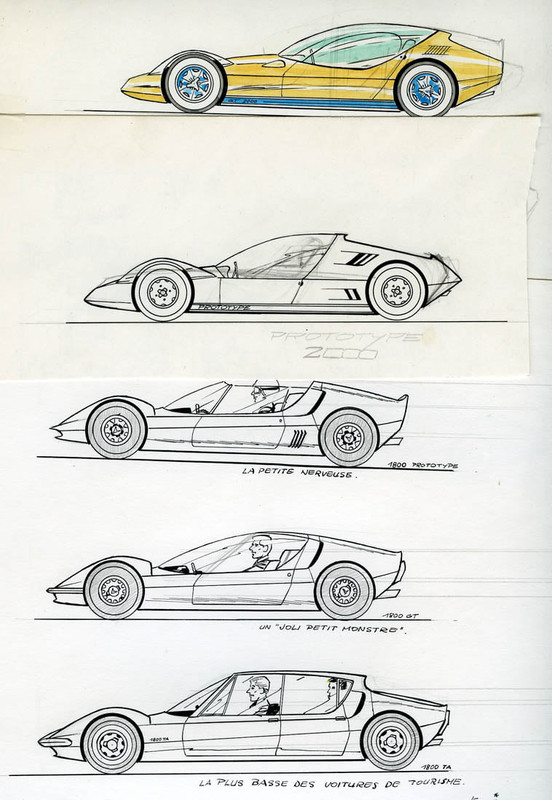 La naissance des Vaillante Christian-Denayer-tekent-enkele-studie-ontwerpen-in-1964