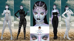 Ena Aibosa realm of oblivion - occult custom character Sims 4 CAS outfit preview - thumbnail