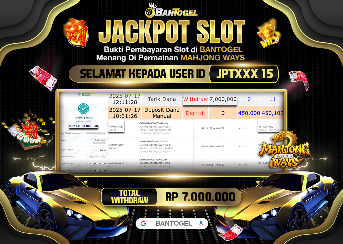 BUKTI JACKPOT LUNAS BANTOGEL