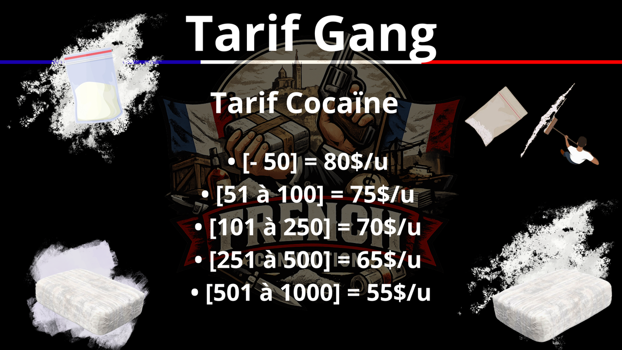 Tarif Cocaïne Gang
