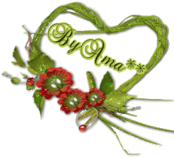 Corazón de Juncos Verdes con Flores Rojas  Zz