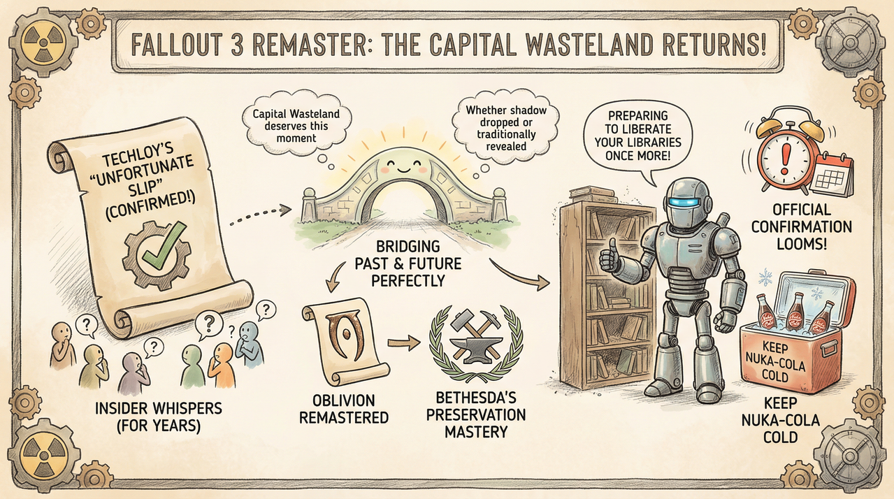 Post-apocalyptic wasteland scene representing Fallout universe