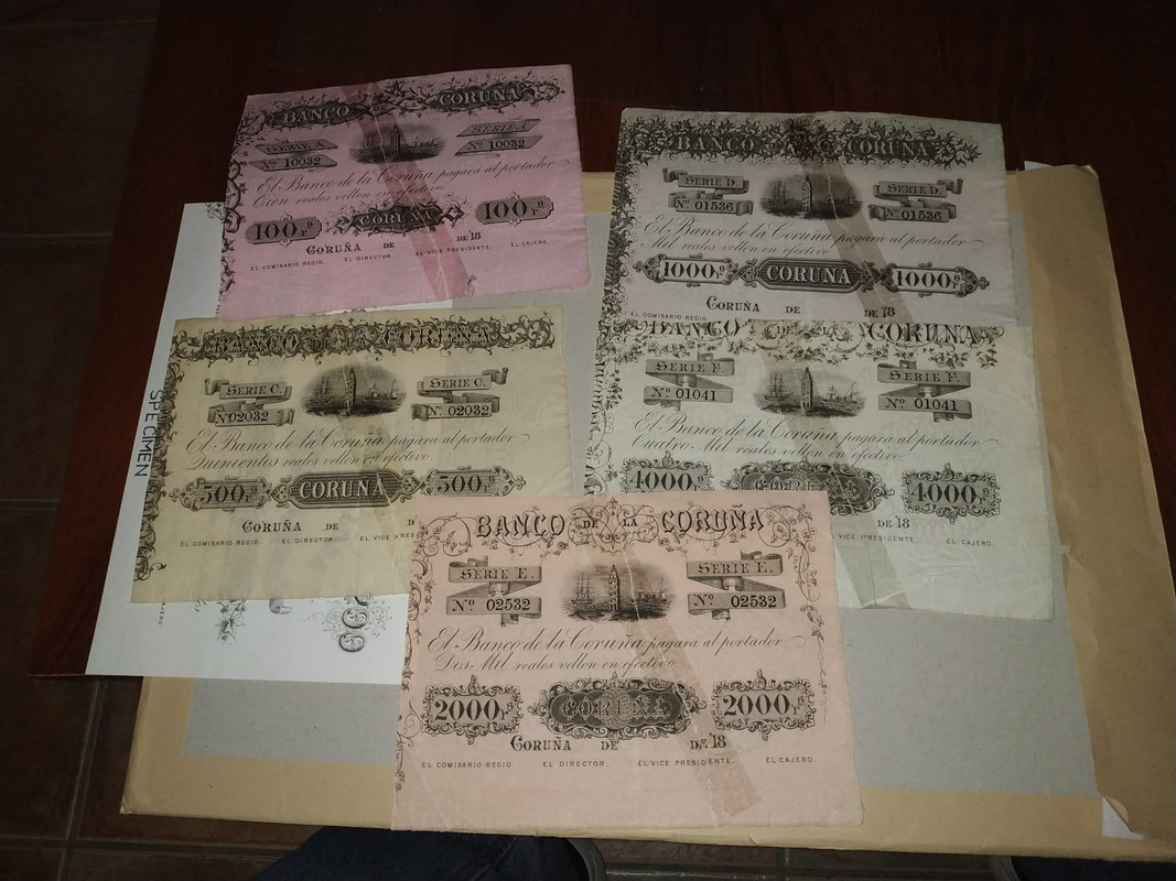 Serie casi completa Reales de Vellón 25 de noviembre 1857 Banco Coruña 0acadda3-bab1-4282-bdab-aa0902c41b1c