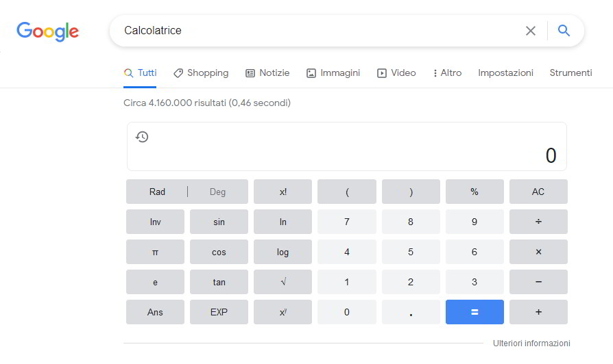 calcolatrice google