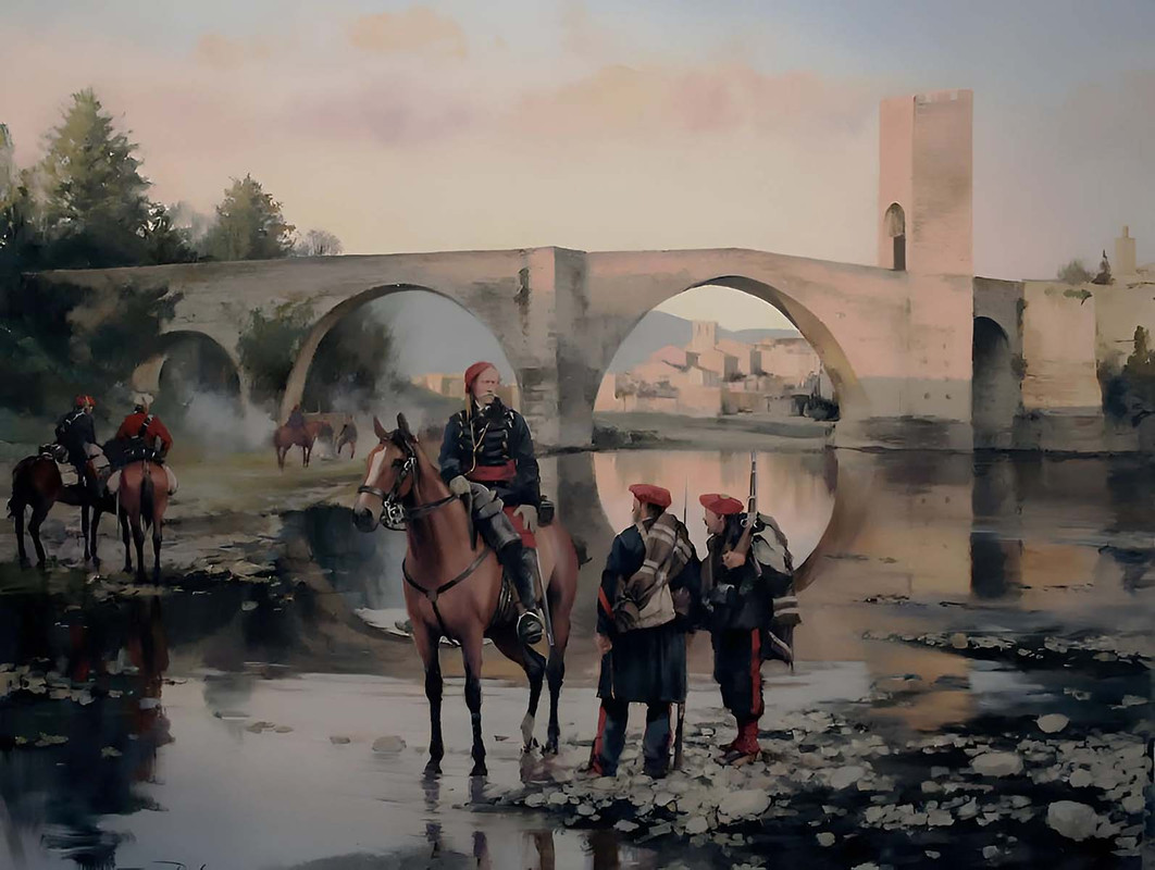 Carlismo,General Savalls En El Puente De Besalu,Gerona