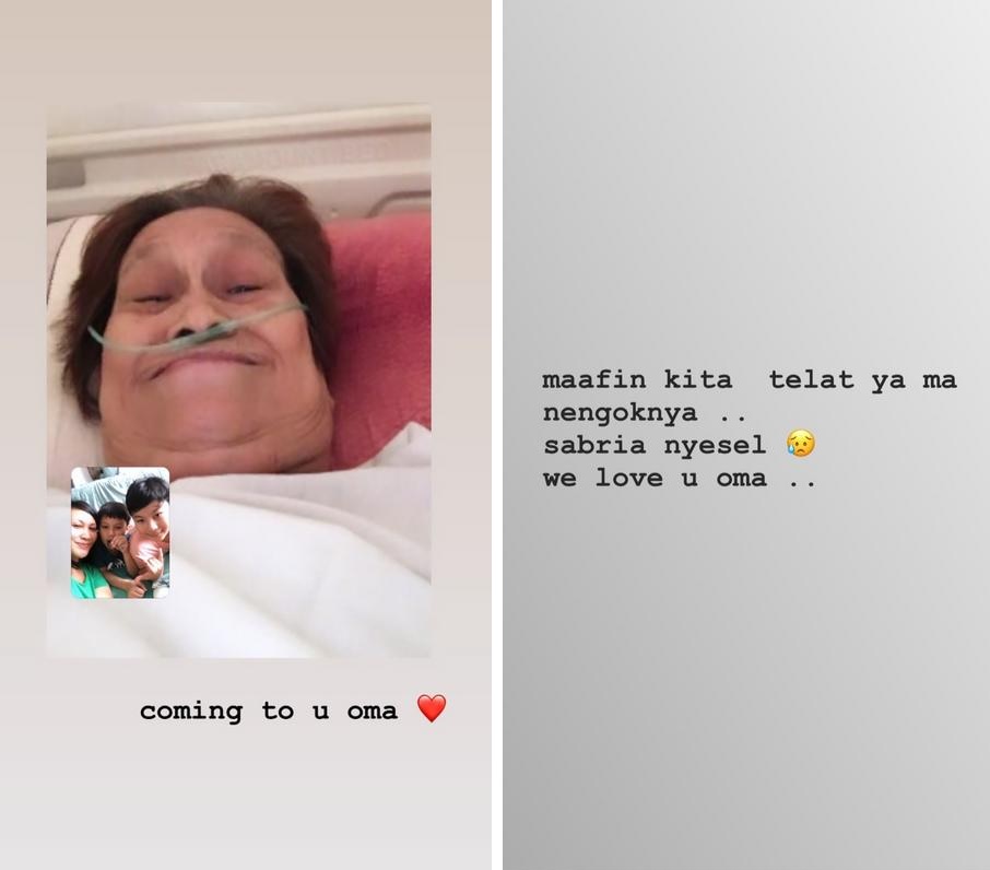 Unggahan Sabria Kono di insta storynya