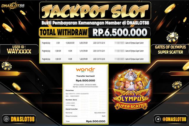 JACKPOT SLOT GATES OF OLYMPUS SUPER SCATTER 7 DESEMBER 2025