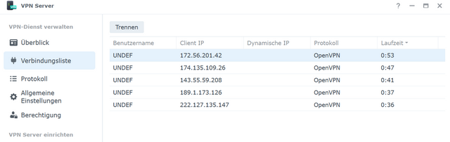 OpenVPN access log