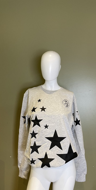 TIGER POLO CREW NECK SWEATSHIRT GREY W BLACK STARS MENS LARGE