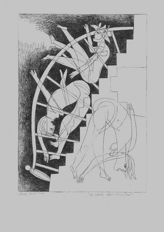 Chute dans l'escalier