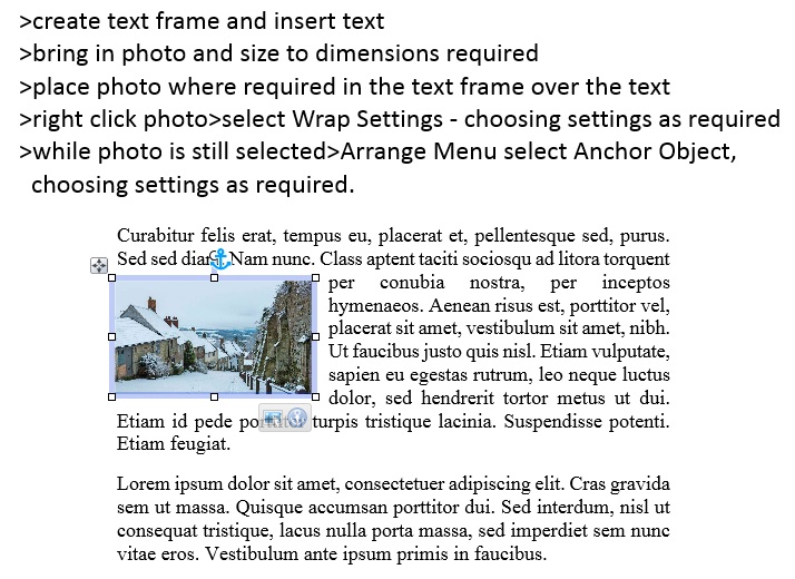 Wrap Settings and Anchor Object